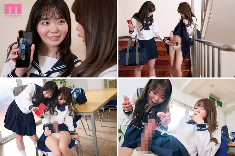 「松本いちか×百瀬あすか ふたなり制服少女の辱め中出しレズキス 禁断の通学路で絡み合う」のサンプル画像4枚目