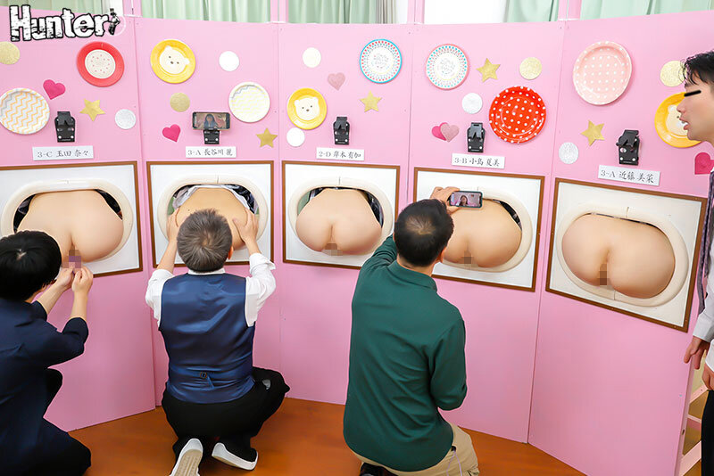 「【女子校生】美術部の壁尻展覧会で3P中出し！尻フェチ必見の文化祭特設コーナーで電マ責め」のサンプル画像4枚目