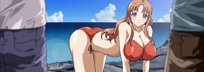 「【巨乳アイドル】水着姿で羞恥プレイ＆お漏らし！南国ビーチ撮影会で恥じらう美女の姿」のサンプル画像2枚目