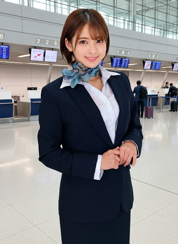 「【素人CA】巨乳キャビンアテンダントが童貞君に騎乗位で筆おろし中出し【美乳スチュワーデス】」のサンプル画像2枚目