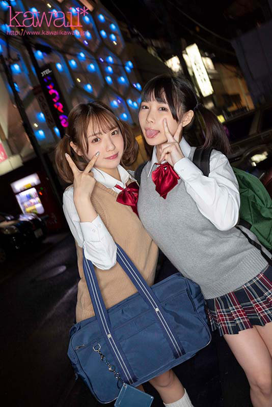 「白桃はな×横宮七海 痴女JKに弄ばれ中出し!制服女子校生とスク水で興奮のラブホ密会」のサムネイル